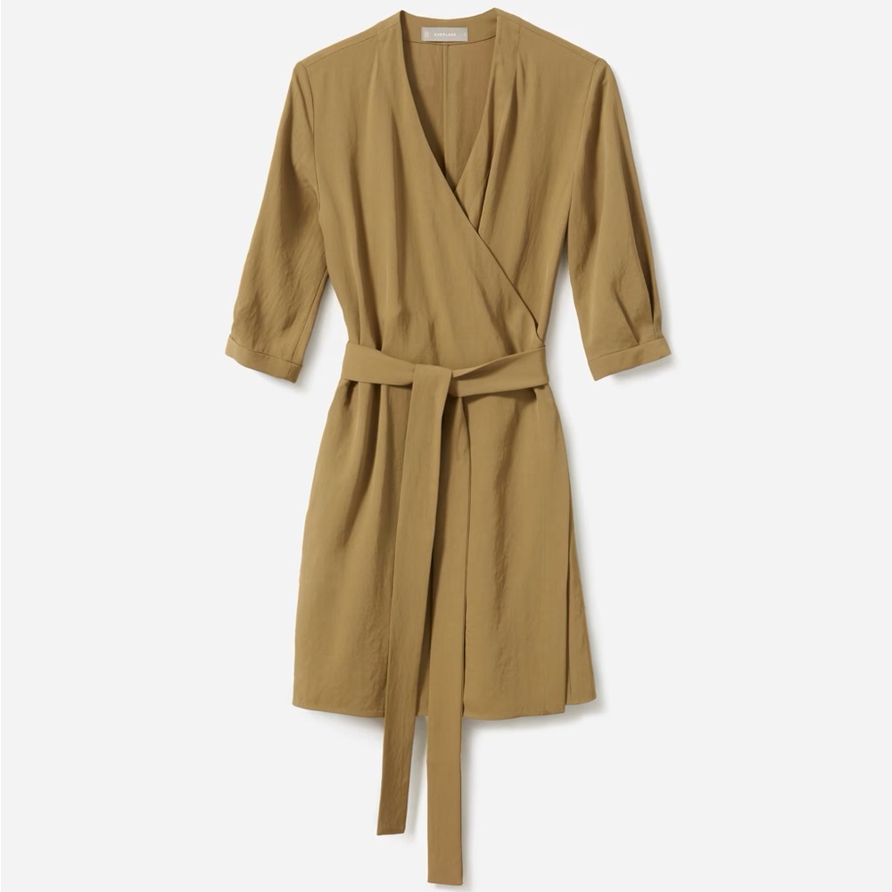Everlane The Japanese Go Weave Long-Sleeve Mini Wrap Dress